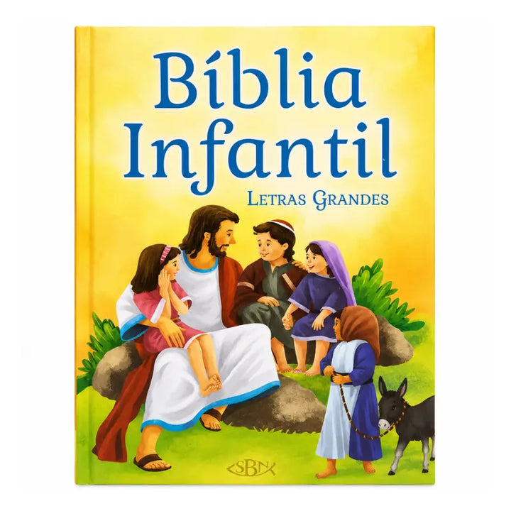 Bíblia Infantil Ilustrada Letras Grandes - capa frontal em fundo branco