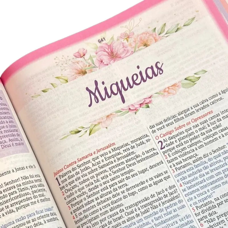 Bíblia NVA de Estudo da Mulher Rosa Intenso - imagem 7