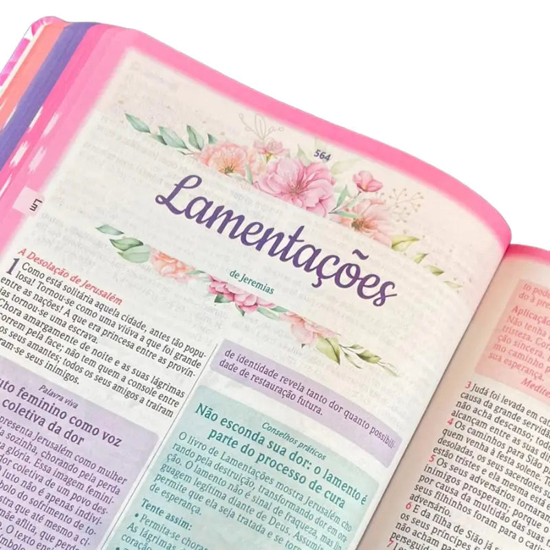 Bíblia NVA de Estudo da Mulher Rosa Intenso - imagem 8