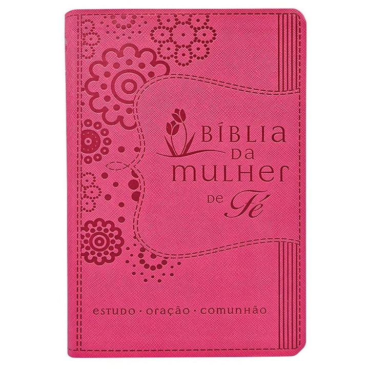 Bíblia Mulher de Fé Capa Rosa Estudo - imagem 1