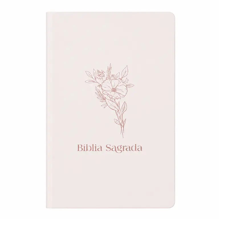 Bíblia NVI floral capa dura - capa frontal em fundo branco