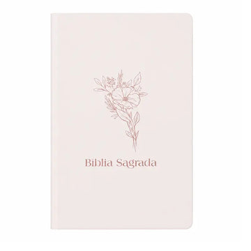 Bíblia NVI floral capa dura - capa frontal em fundo branco