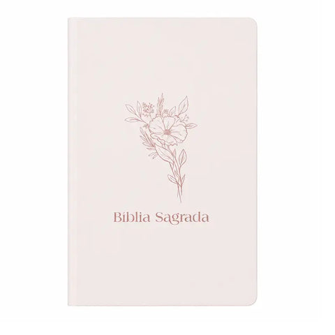 Bíblia NVI floral capa dura - capa frontal em fundo branco