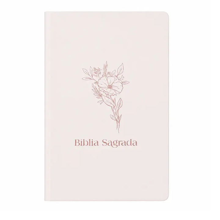Bíblia NVI floral capa dura - capa frontal em fundo branco