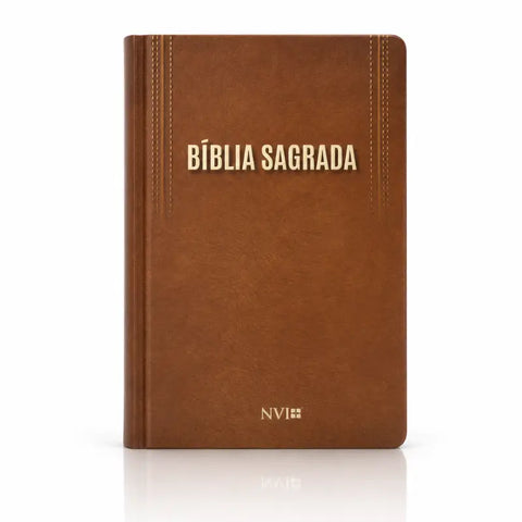 Bíblia NVI Marrom Luxo Capa Dura - capa