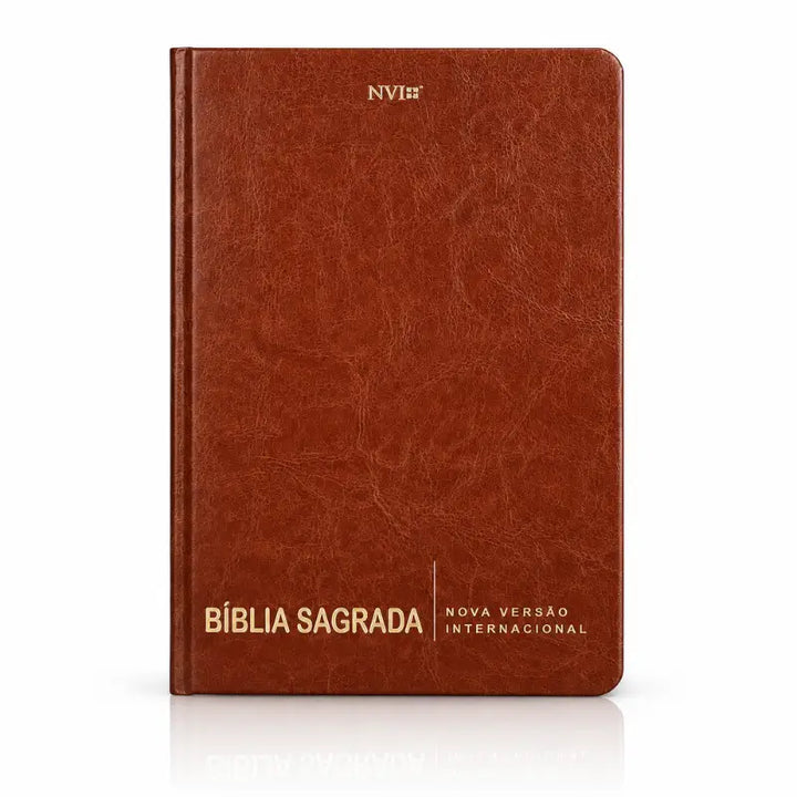 Bíblia NVI Slim Marrom Luxo Capa Dura - capa