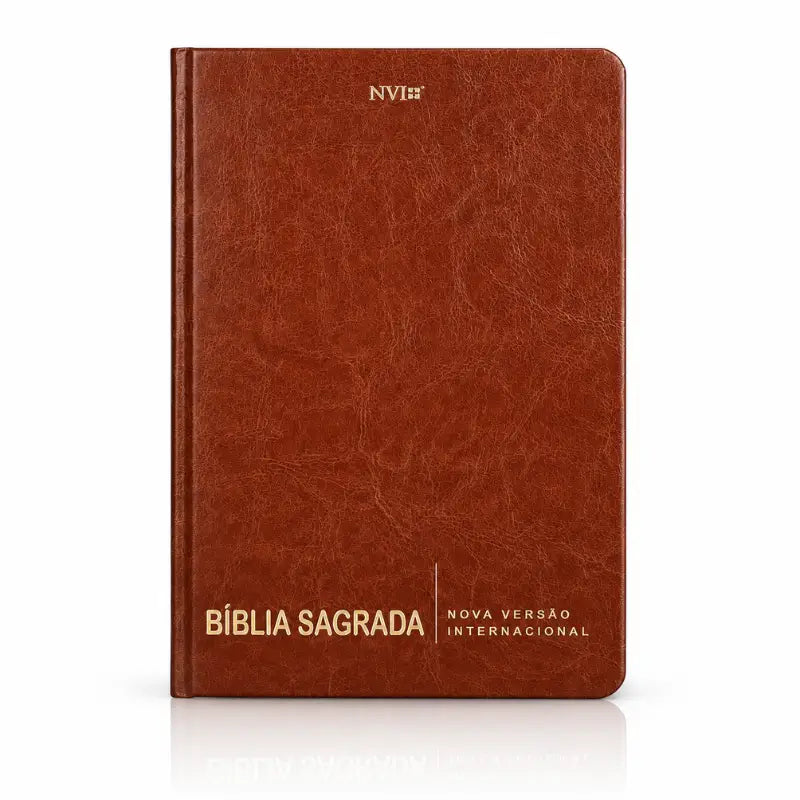 Bíblia NVI Slim Marrom Luxo Capa Dura - capa