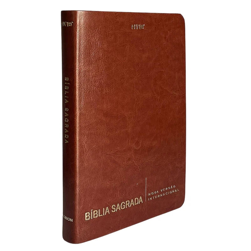Bíblia capa dura marrom slim - detalhe 4