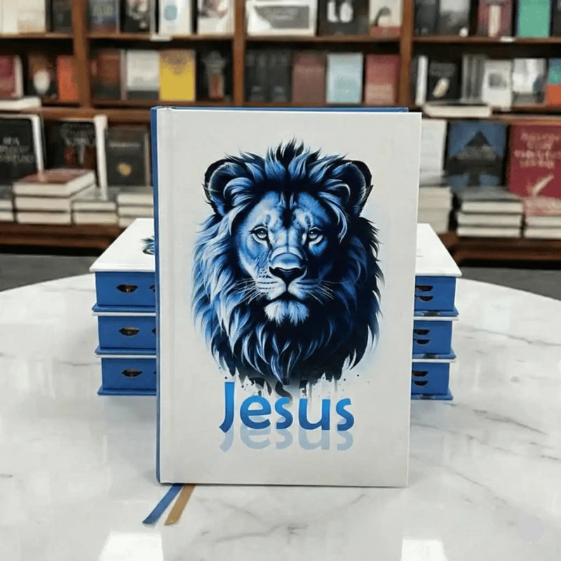 Bíblia Sagrada Jesus | Azul Capa Dura Com Harpa e Índice Jovem ARC Frente