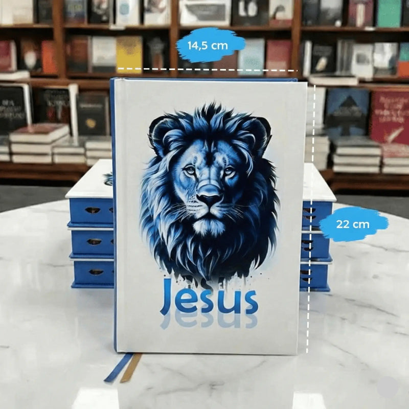Bíblia Sagrada Jesus | Azul Capa Dura Com Harpa e Índice Jovem ARC Medidas