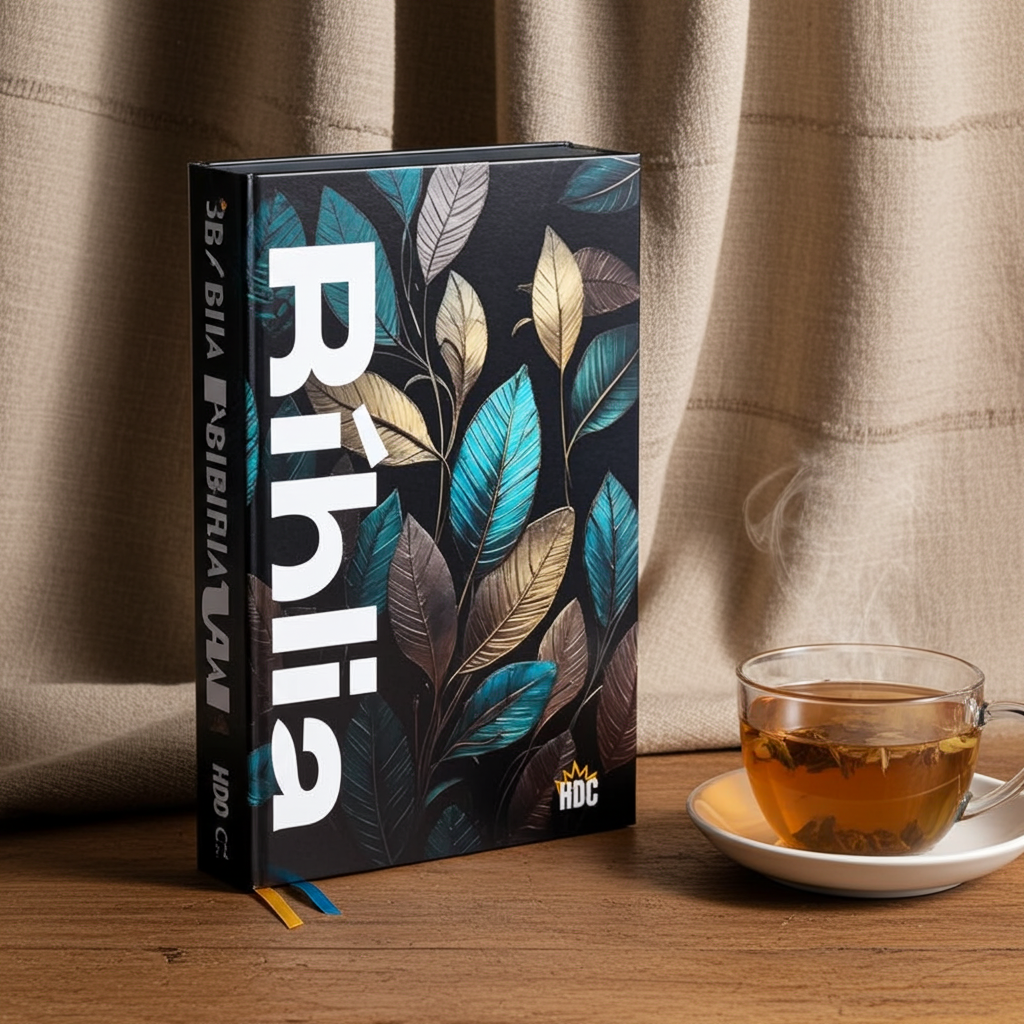 Bíblia ARC Floral Turquesa com Harpa