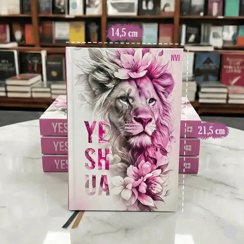 Bíblia Sagrada Feminina Evangélica Versão NVI Letra gigante Yeshua Floral com Capa Dura e Índices Medidas