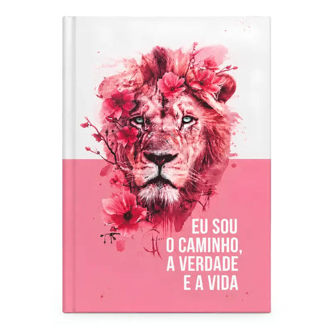 Bíblia ARC Feminina Rosa Eu Sou o Caminho com capa dura — vista frontal
