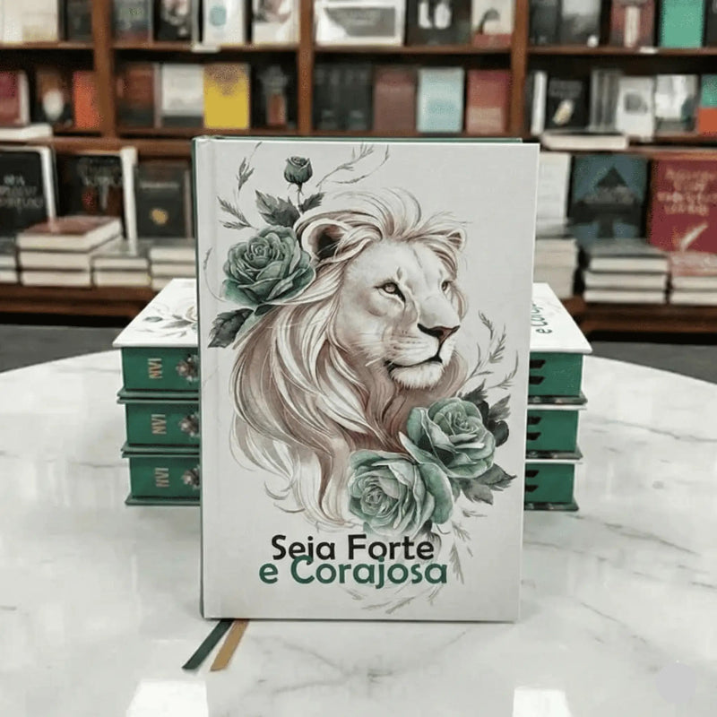 Bíblia Sagrada Feminina Seja Forte e Corajosa Verde  Com Harpa e Índices ARC Frente