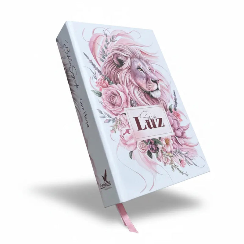 Bíblia Sagrada Feminina Seja Luz Leão Rosa | Capa Dura com Harpa e Índice Costas 1