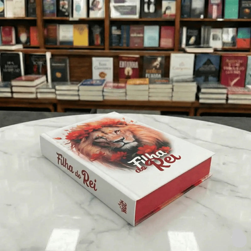 biblia capa dura feminina vermelha com marcador