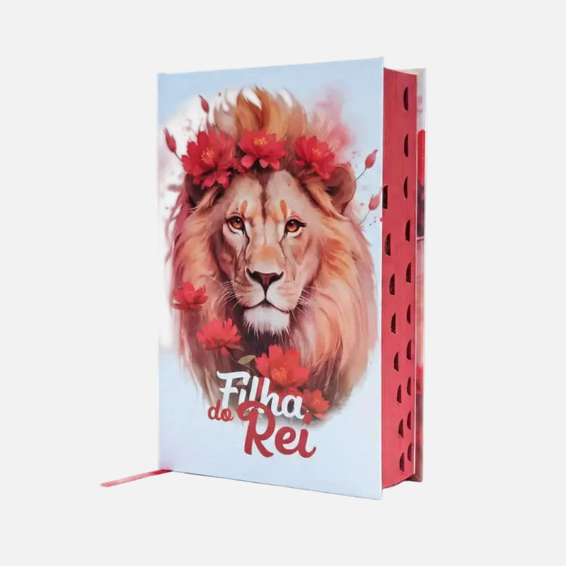 biblia arc feminina vermelha filha do rei capa dura com harpa