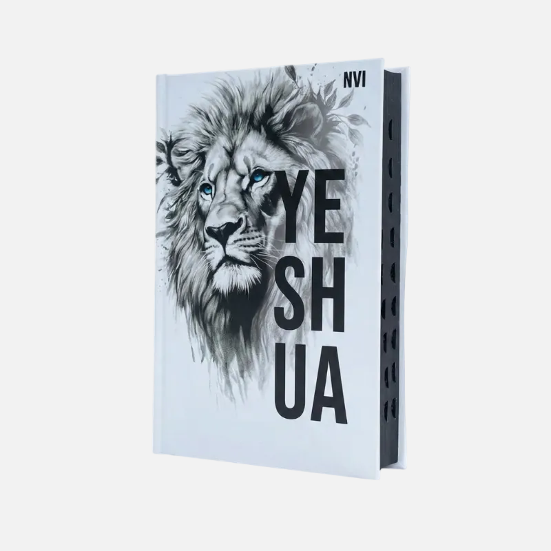 biblia nvi leao yeshua branca capa dura com indice lateral