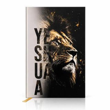 Bíblia ARC Leão Yeshua Branco Dourado Harpa
