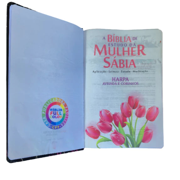Bíblia de Estudo Mulher Sábia Floral Preta - imagem 4