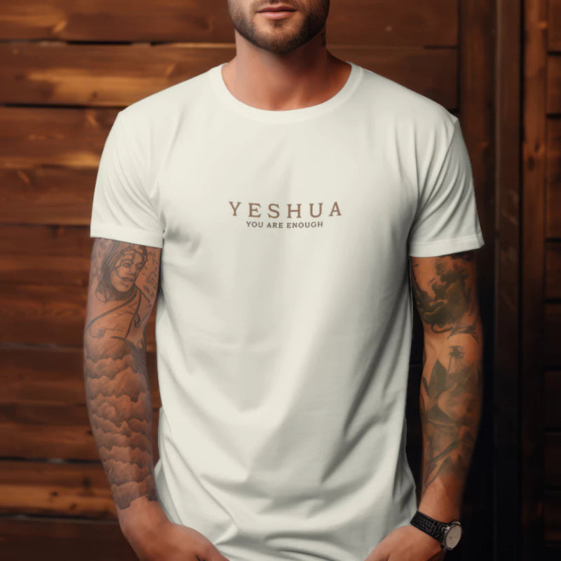 Camiseta Cristã Streetwear Masculina É tudo sobre ele Yeshua 100% algodão off White Frente