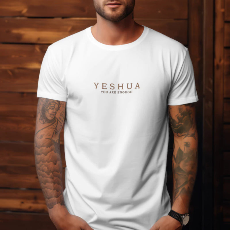 Camiseta Cristã Streetwear Masculina É tudo sobre ele Yeshua 100% algodão Branco Frente