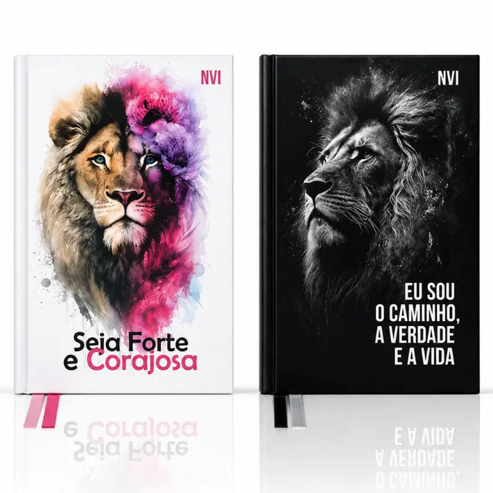 Kit 2 Bíblias NVI Casal Rosa e Preta